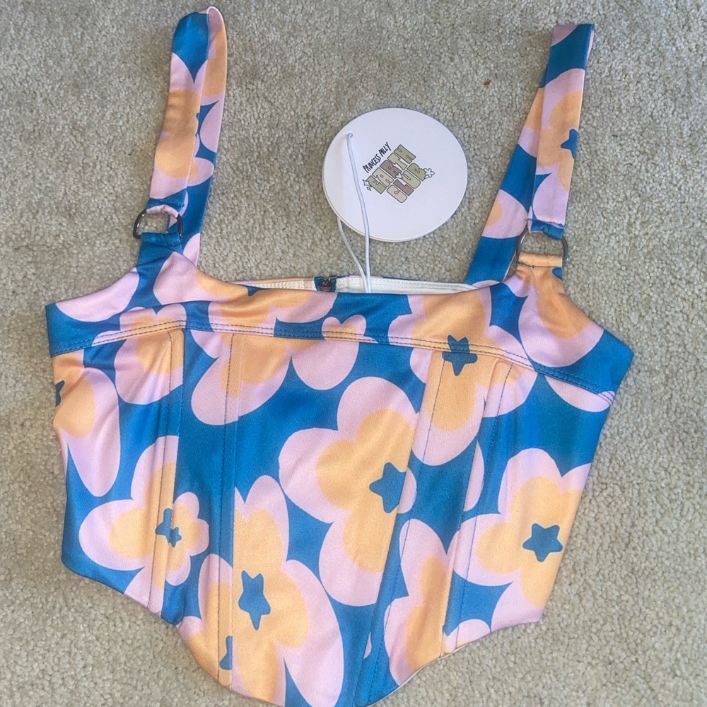 Princess Polly Flower Child Corset Blue Multi